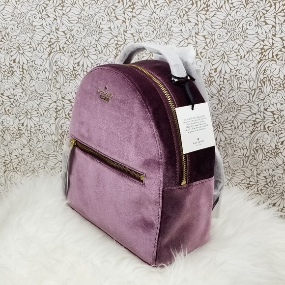 š«SOLDš« NEW! Kate Spade Velvet Sammi Backpack - Picture 5 of 8